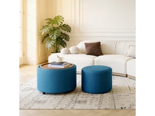 Pouf / repose pied <strong></strong> <strong></strong> bleu