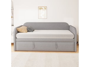 Lit gigogne 90x190 cm <strong>DZMDIP</strong> <strong></strong> coloris gris