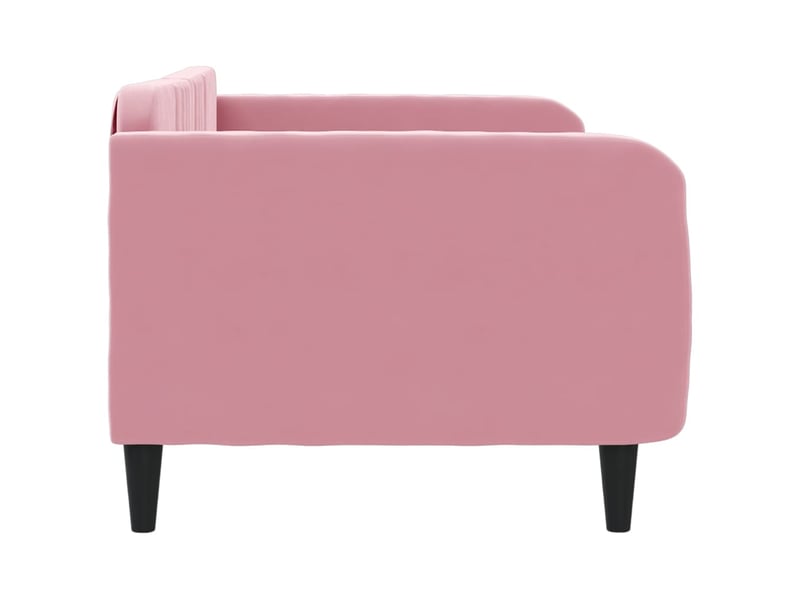  Lit simple- lit adulte -  lit de repos rose 100x200 cm velours  - Conforama C