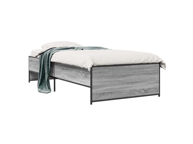  Lit simple- lit adulte -  cadre de lit sonoma gris 80 x 200 cm bois d'ingénierie  - Conforama A