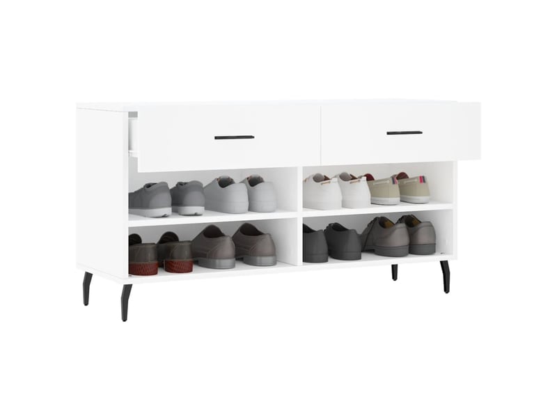  Banc à chaussures, meuble à chaussures blanc 102x35x55 cm bois d'ingénierie shl6096  - Conforama D