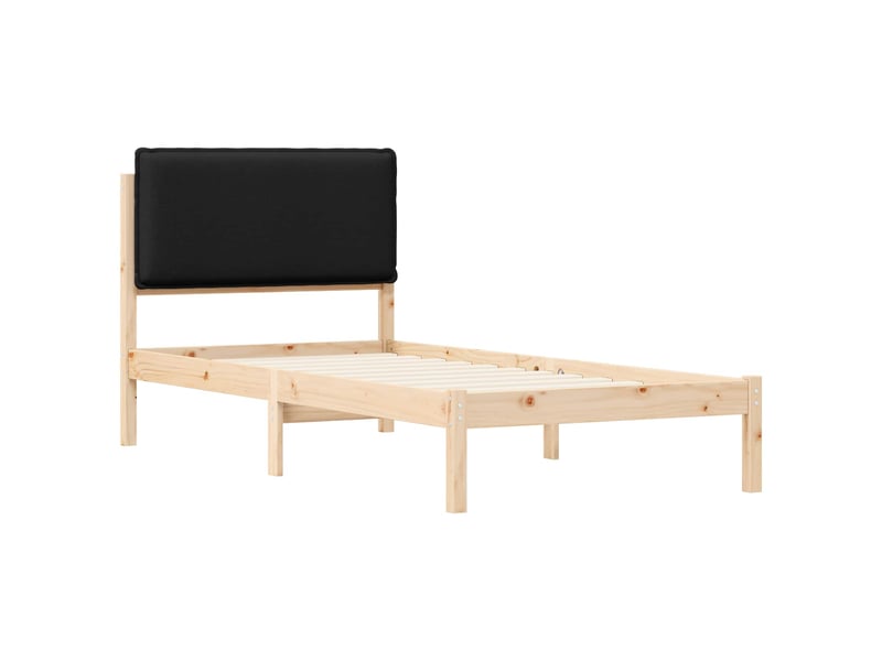  Lit simple- lit adulte -  cadre de lit avec tête de lit rembourrée noir 80 x 200 cm  - Conforama C