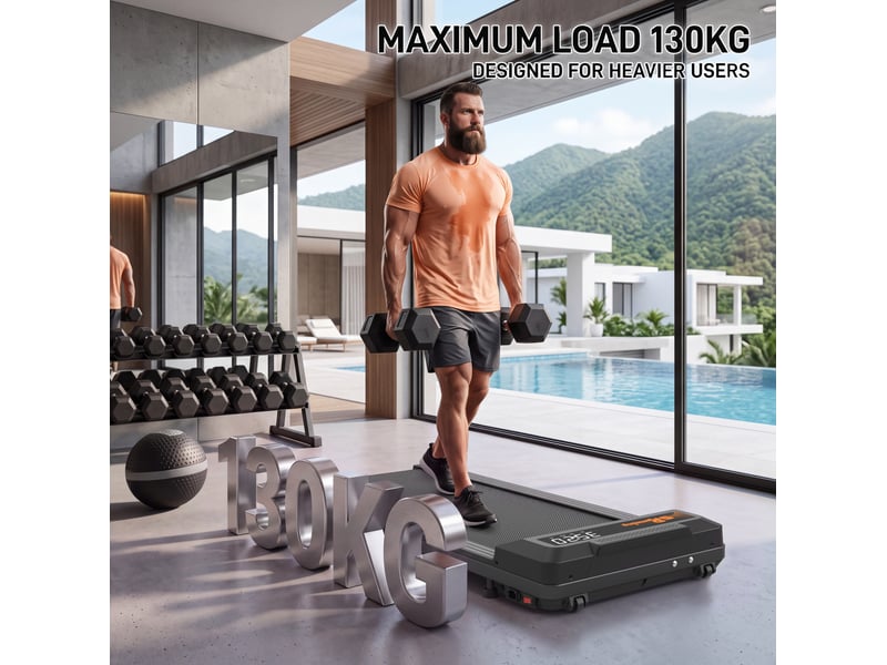  Tapis de course pliable 180° noir, 1 à 6 kmh, écran led et télécommande, pour marche et jogging à domicile  - Conforama B