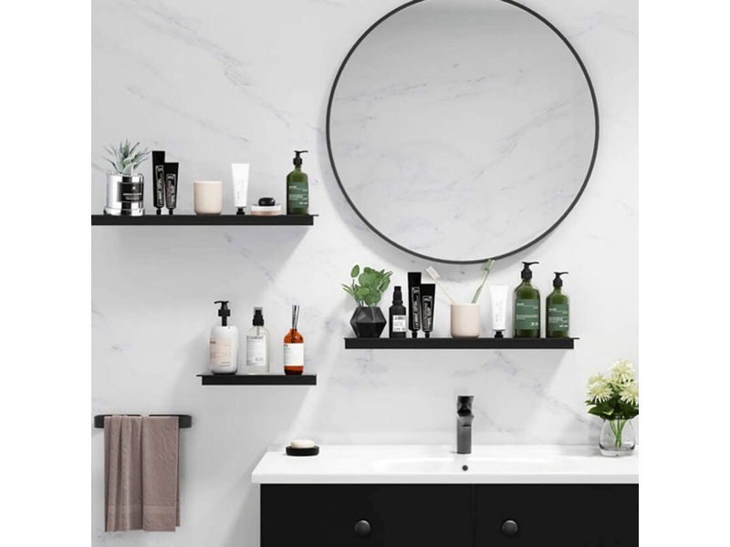  Étagère flottante en métal noir mat – convient pour salon, cuisine, salle de bain, chambre, etc. – 50 × 13,3 × 5 cm, 1 pièce 200 pièces  - Conforama B