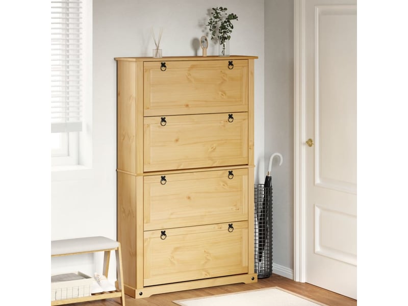  Meuble à chaussure, armoire à chaussures corona 99x32x163,5 cm bois de pin massif  - Conforama C