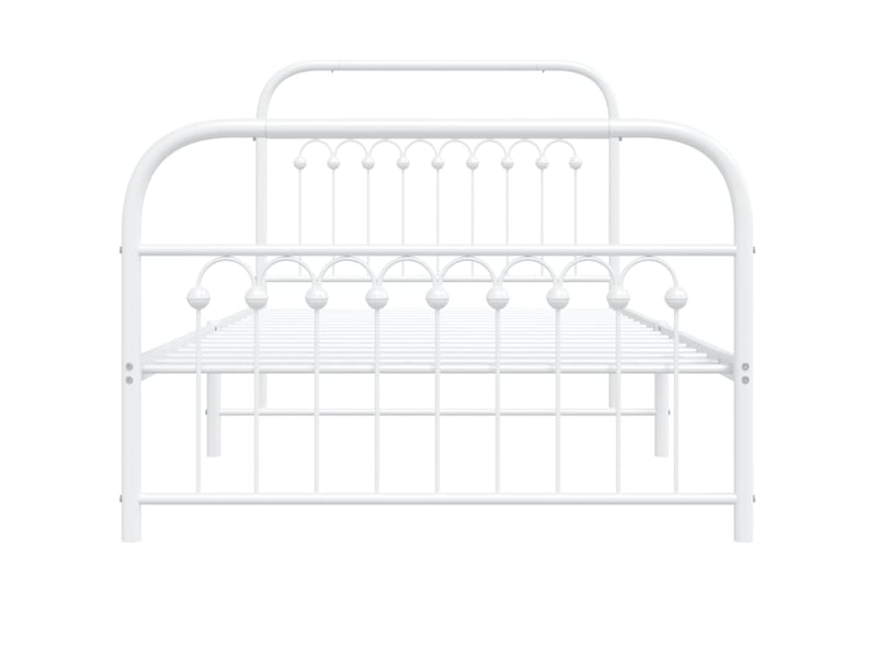  Lit simple- lit adulte -  cadre de lit métal sans matelas et pied de lit blanc 100x200 cm  - Conforama C