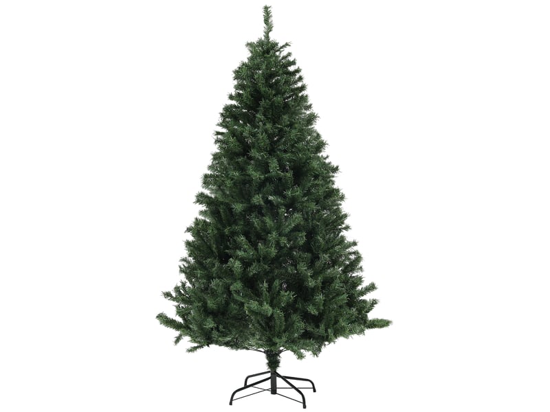  Sapin de noël artificiel arbre de noël 180 cm avec 1 000 branches, ouverture automatique, base en acier, vert  - Conforama B