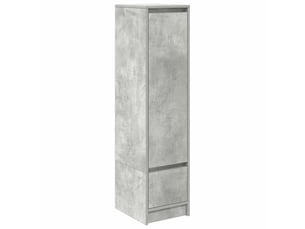 Buffet haut - bahut - meuble de rangement gris béton 29,5x34x119,5 cm bois d'ingénierie