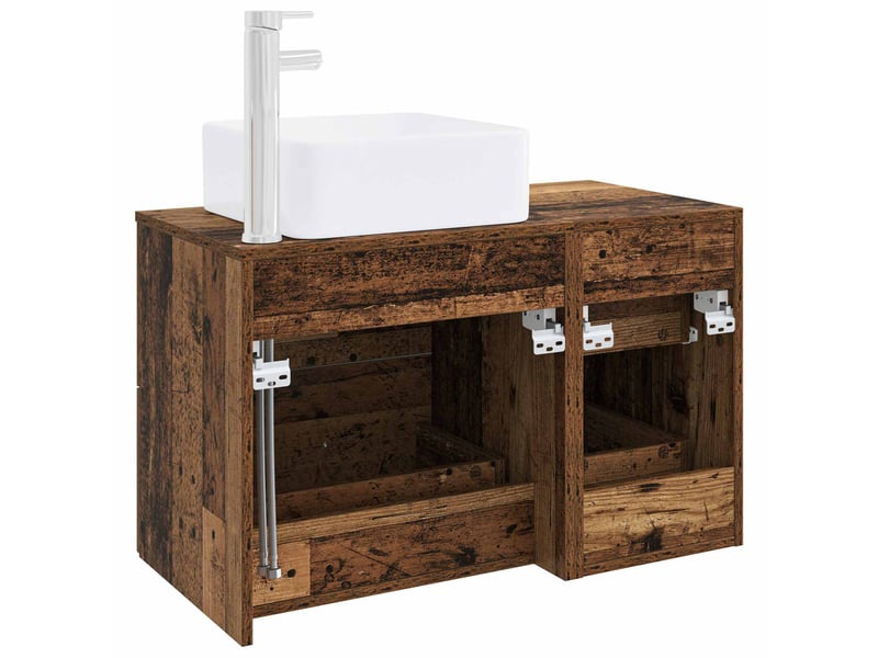 Ensemble de mobilier de salle de bain 2 pcs bois ancien shl5899  - Conforama E