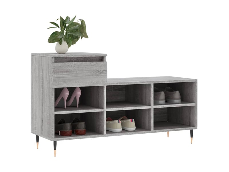  Armoire à chaussures sonoma gris 102x36x60 cm bois d'ingénierie shl2444  - Conforama C
