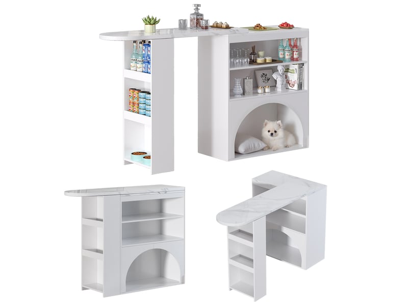  Table de bar blanc - 120cm mdf table de bar blanc - Conforama A
