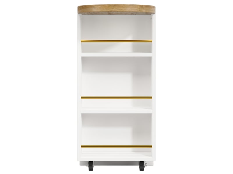 Table de bar extensible pivotante 128-203x39x90 cm avec 6 tiroirs, buffet multifonction mdf blanc  - Conforama R