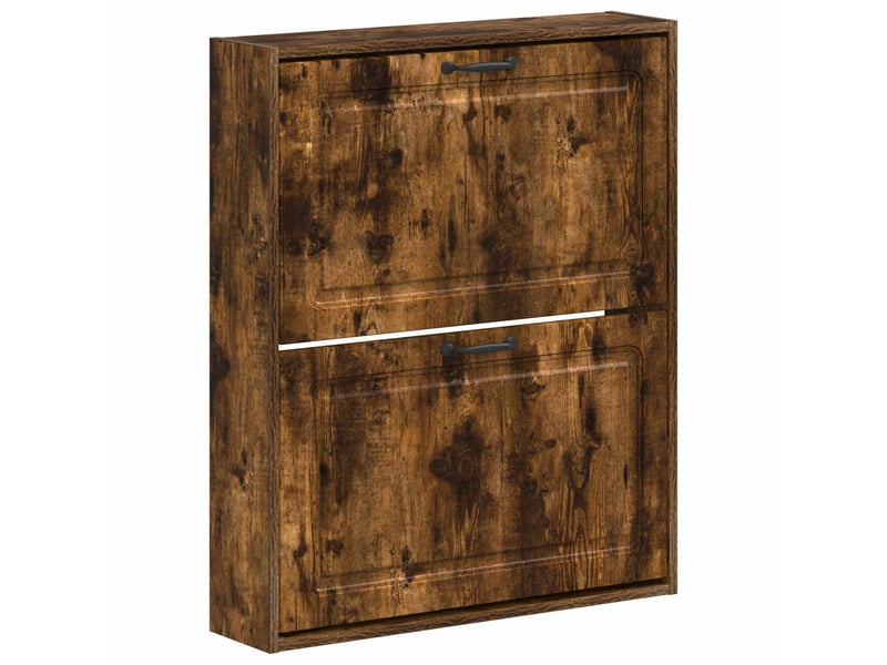  Meuble à chaussures mural, armoire à chaussures utrecht 71x17x86 cm chêne fumé  - Conforama A