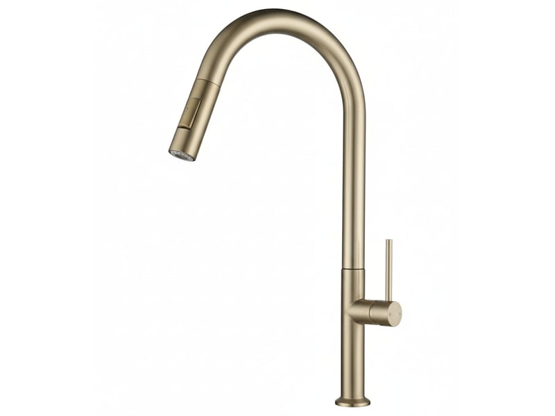  Robinet de cuisine doré brossé — mitigeur hudor  - Conforama A
