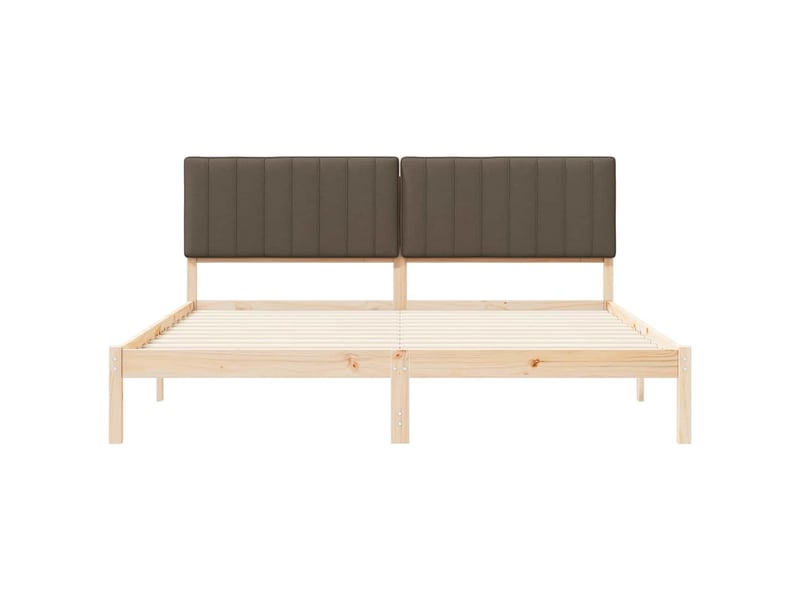  Lit double- lit adulte -  cadre de lit avec tête de lit rembourrée taupe 180 x 200 cm  - Conforama D