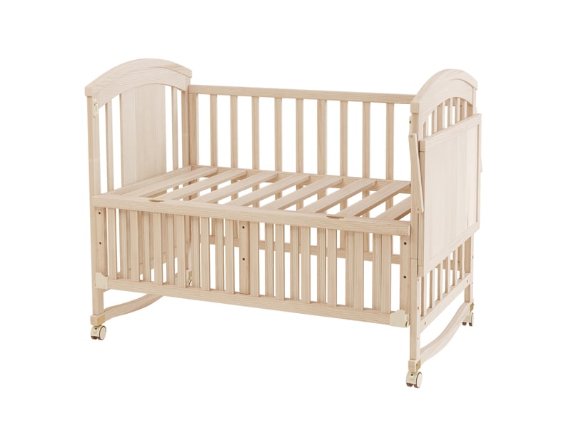  Lit bébé multifonction extensible 120 x 60 x 95 cm naturel en bois, table à langer et couchage d'appoint  - Conforama D