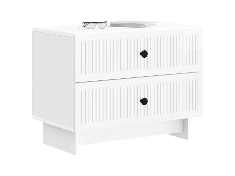 Table de chevet blanc brillant 62 x 34,5 x 47,5 cm - Conforama A