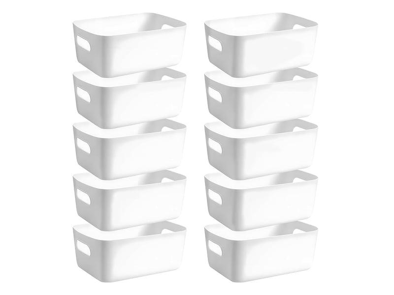  Lot de 10 paniers de rangement en plastique avec poignées – cuisine et salle de bain  - Conforama A