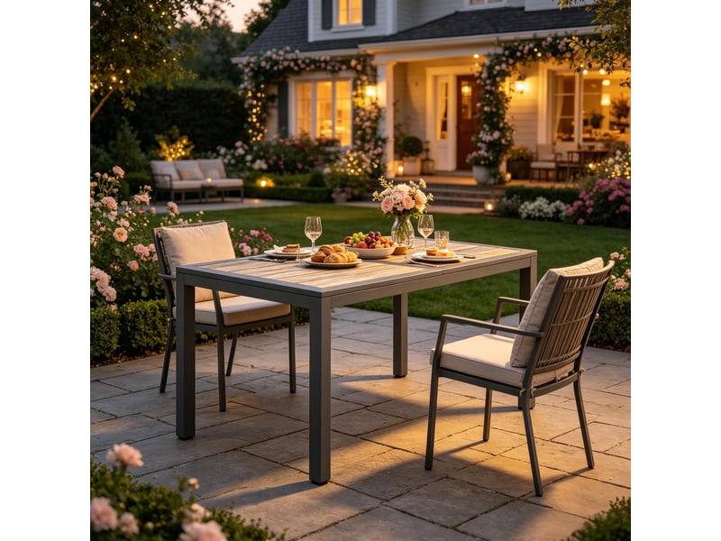 Table de jardin moderne, table à manger extérieure, table basse de jardin élégante et pratique - Conforama B
