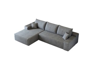 Canapé d'angle modulable avec méridienne en l 270 cm 3 places gris sans montage