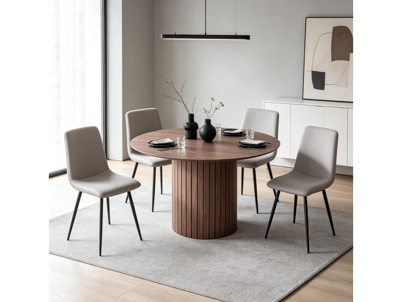  Table à manger ronde 120 cm 4 à 6 personnes evryae  - Conforama C