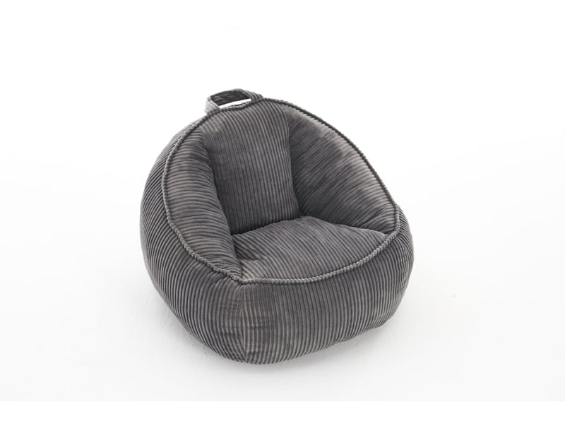  Pouf enfant 69 x 72 x 51 cm avec dossier ergonomique, tissu doux gris clair, rembourrage en mousse  - Conforama A