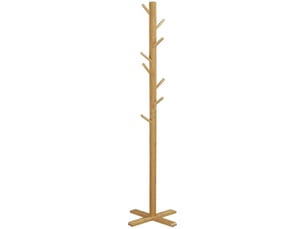 Porte manteaux sur pied 49,5 x 49,5 x 178 cm en bambou avec 8 crochets, pour entrée et chambre, naturel et fonctionnel