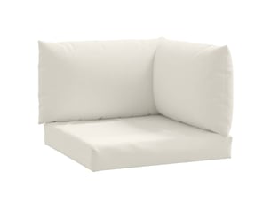 Lot de 3 coussins de palette, coussins de canapé crème mélangé tissu cf59669