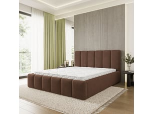 Lit coffre 200x200 cm MASSENO   coloris marron