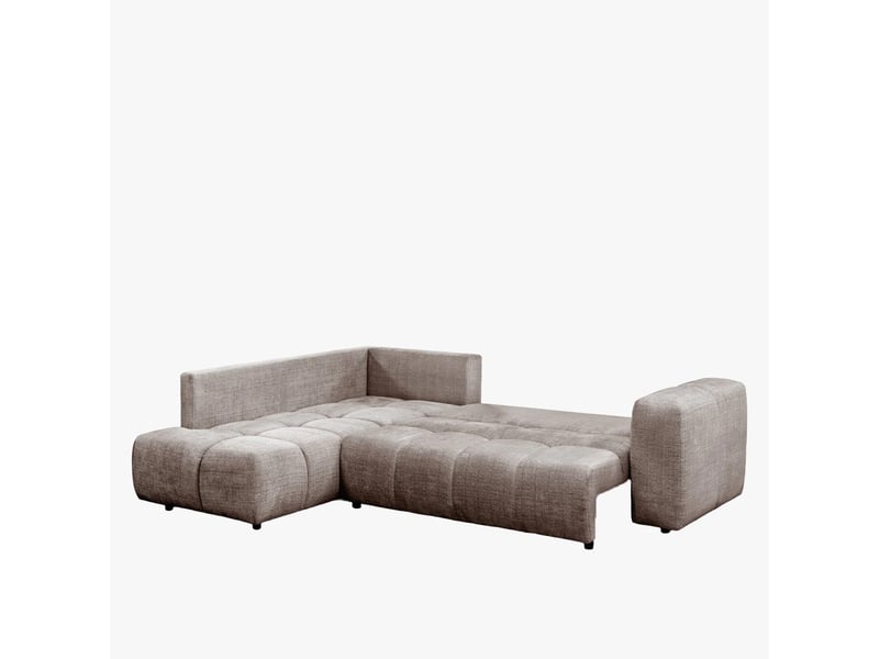  Canapé d'angle convertible en tissu taupe - angle gauche  - Conforama B