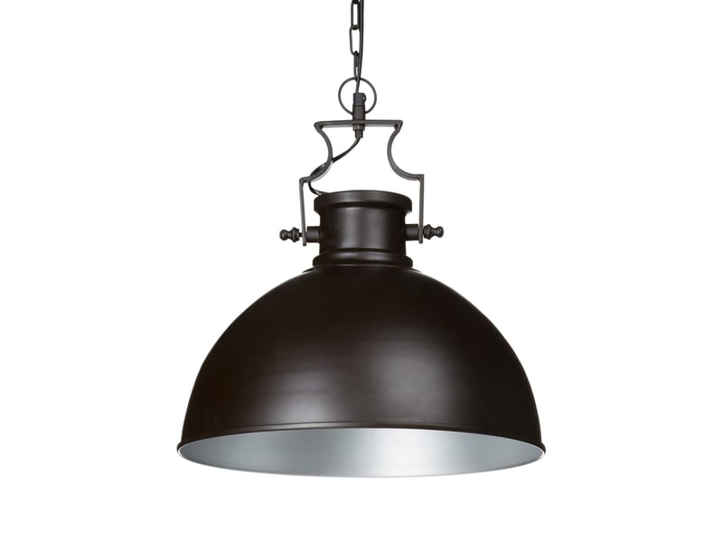  Lampe à suspension design industrielle chic abat-jour cloche 30 x 30 x 25 cm en métal brun 13_0003244  - Conforama A