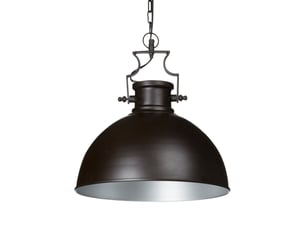 Lampe à suspension design industrielle chic abat-jour cloche 30 x 30 x 25 cm en métal brun 13_0003244