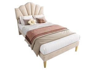 Lit simple 90x200 cm <strong></strong>  <strong>evarich</strong> coloris beige