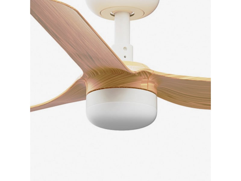  Faro mini ventilateur de plafond mini punt 90 cm à led, blanc mat, pales en érable, température de couleur constante  - Conforama C