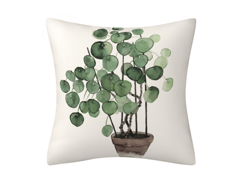 Housse de coussin feuilles 45 x 45 cm plante verte botanique polyester lin décoratif taie d'oreiller pour canapé salon chambre 4 pièces Household Pillow Cover - Conforama D