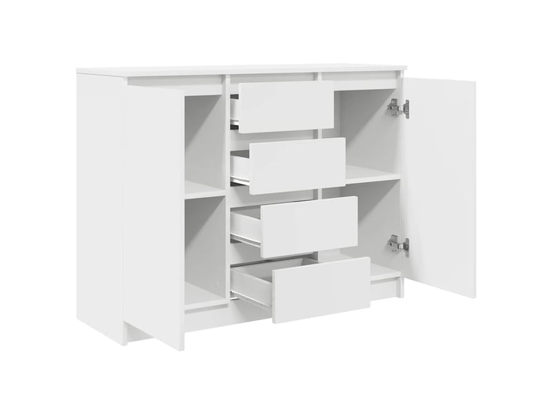  Buffet - bahut - meuble de rangement avec tiroirs blanc 100,5x35x76 cm bois d'ingénierie  - Conforama E