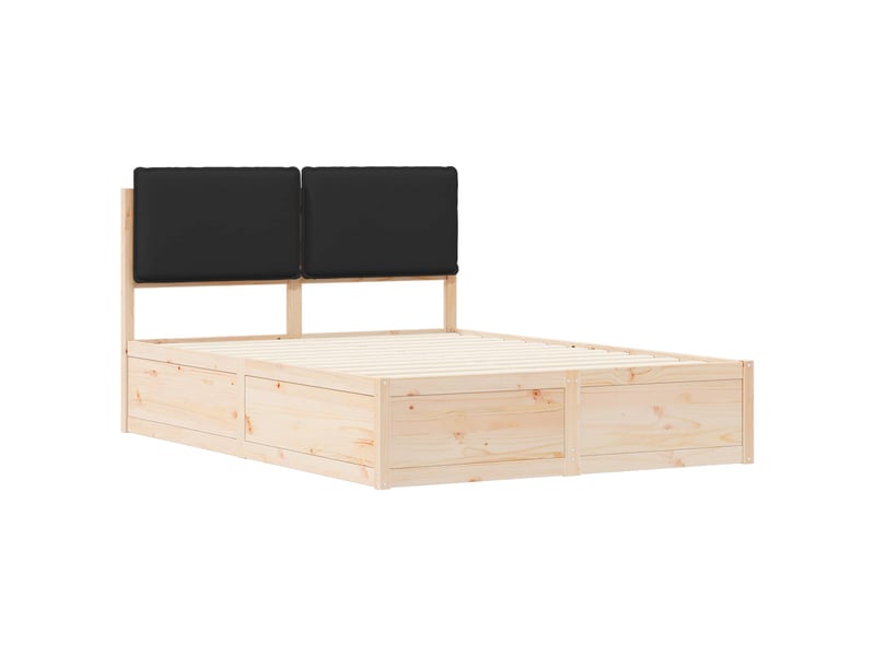 Lit double- lit adulte - cadre de lit avec tête de lit rembourrée noir 160 x 200 cm - Conforama C