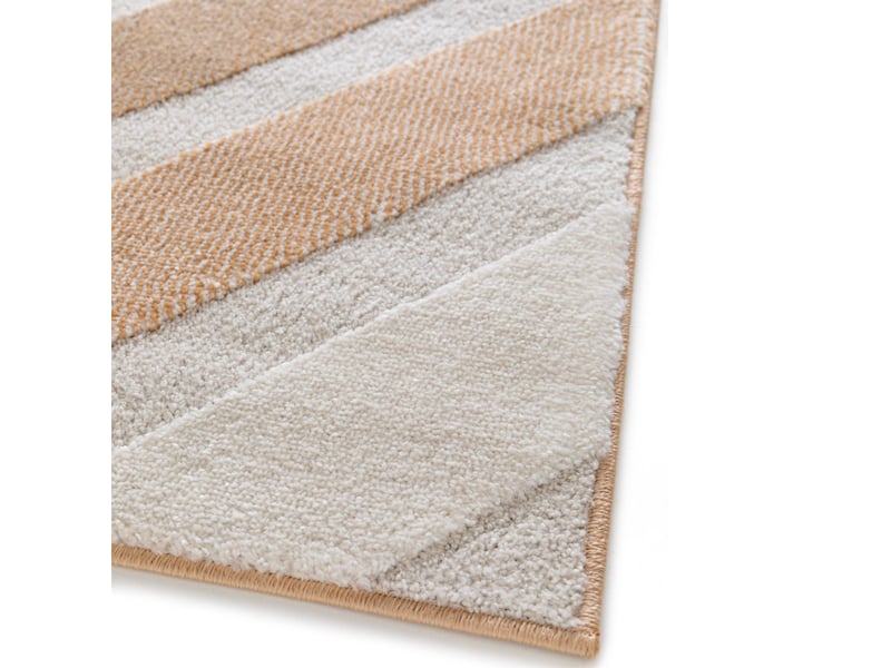  Tapis doux à relief graphique moderne orange 160x230  - Conforama C