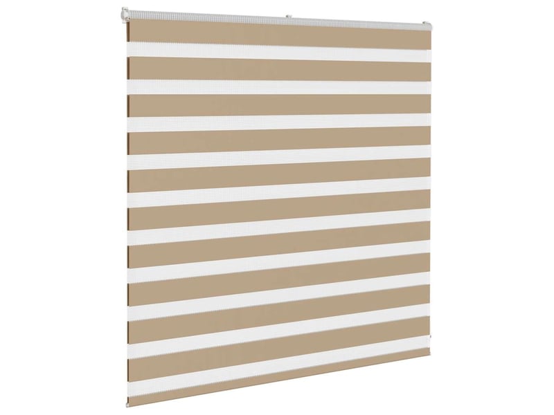 Store zèbre, store de fenêtre marron sable largeur du tissu 140,9 cm polyester cf48780 - Conforama C