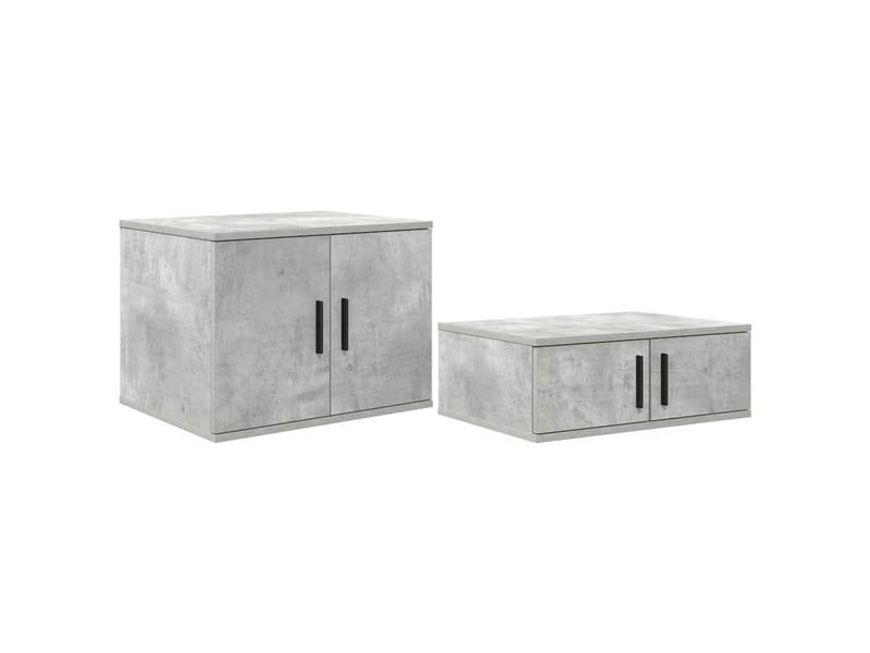 Table de chevet - table de rangement 2 pc gris béton 127 x 41 x 40 cm - Conforama A