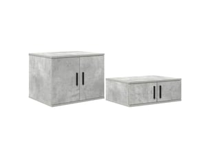 Table de chevet - table de rangement 2 pc gris béton 127 x 41 x 40 cm