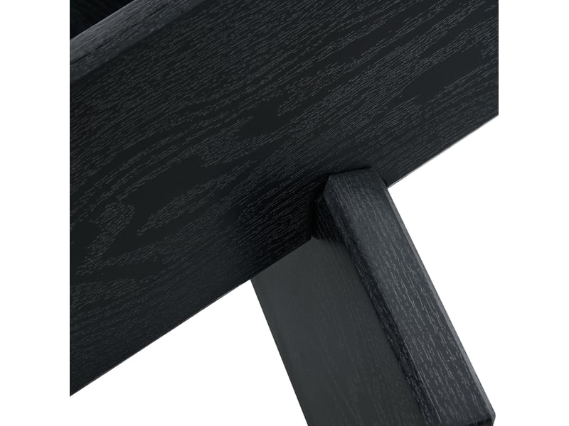  Table basse ronde avec piètement en croix et plateau en verre trempé, style moderne, pour salon, en mdf et verre, noir  - Conforama E