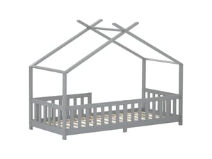 Lit cabane 90x200 cm coloris gris