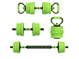 Ensemble d'haltères 95x20x20 cm 4 en 1 réglable 20 kg vert