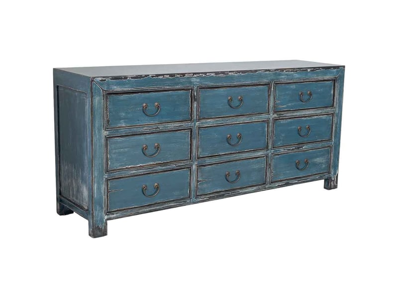  Buffet en bois bleu 170x45x78 cm h  - Conforama A