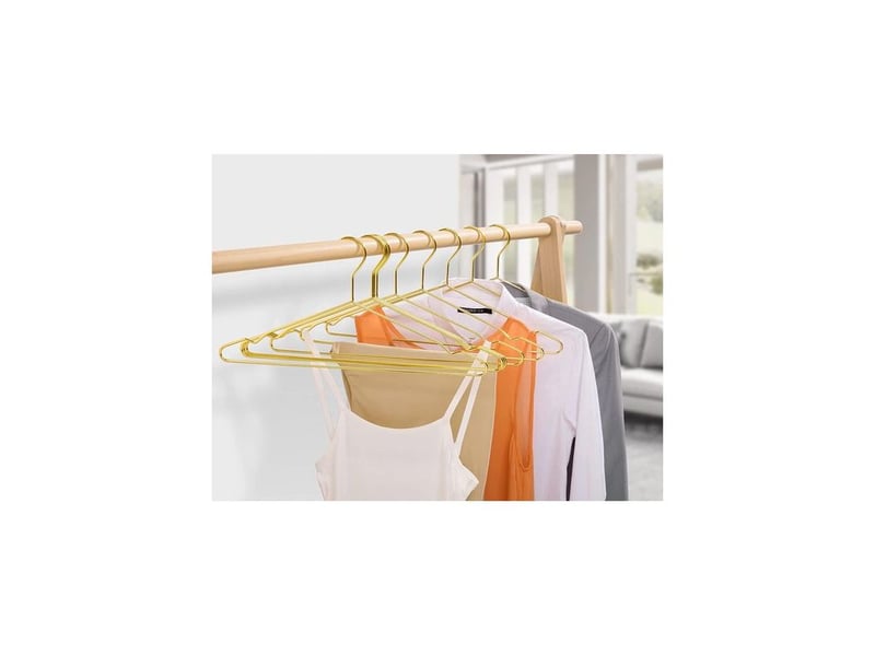  Cintres en métal doré - rainure antidérapante - lot de 10  - Conforama C