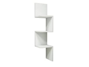 Étagère d'angle murale blanche 25 x 25 x 105,5 cm