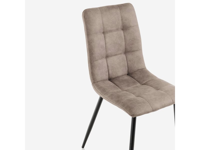  Lot de 4 chaises modernes rembourrées en similicuir lea - marron  - Conforama E