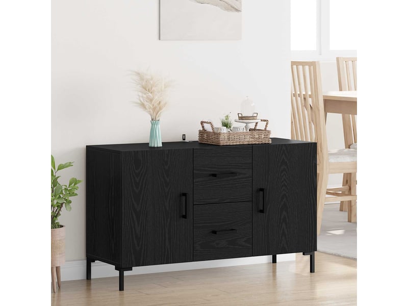  Buffet - bahut - meuble de rangement chêne noir 100 x 36 x 60 cm bois d'ingénierie  - Conforama B