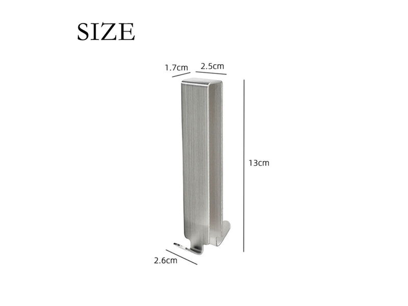  Crochets de porte de douche, lot de 2, de salle de bain en acier inoxydable de 130 mm, double face (argent, gris  - Conforama B